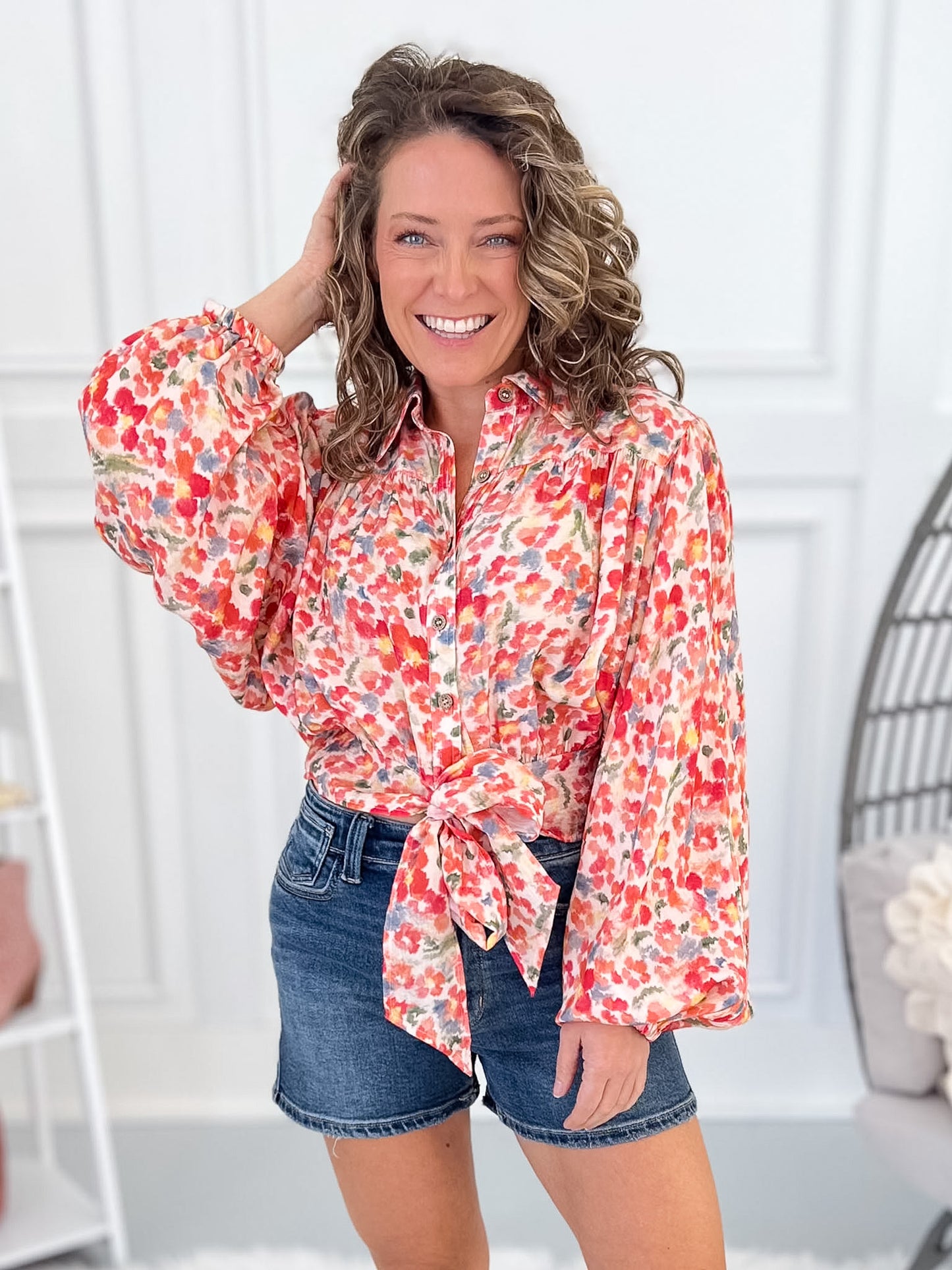 Painted Perfect Button Up Top - Final Sale