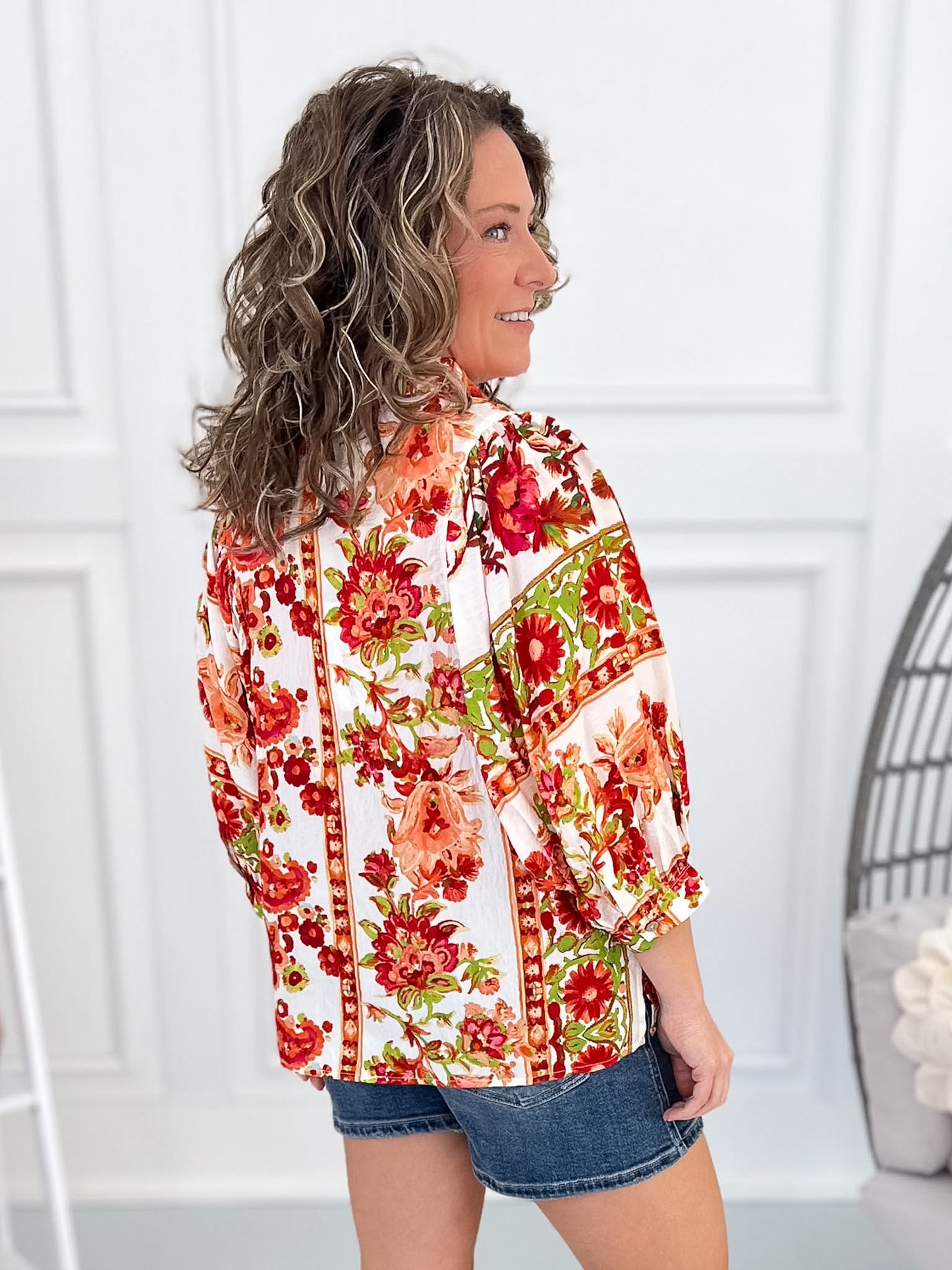 Boho Garden Button-Up Top