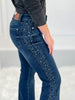 Diamond In The Rough - Judy Blue Rhinestone Detail Flare Jeans