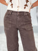 Coffee Break - Judy Blue Mocha Dyed Retro Wide Leg Jean