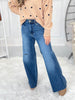 Rumor Has It - Judy Blue Retro Wide Leg Cuffed Jeans