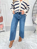 Fray Spirit - Judy Blue Raw Hem Cropped Wide Leg Jean