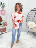 Scarlet Bloom Button Up Top