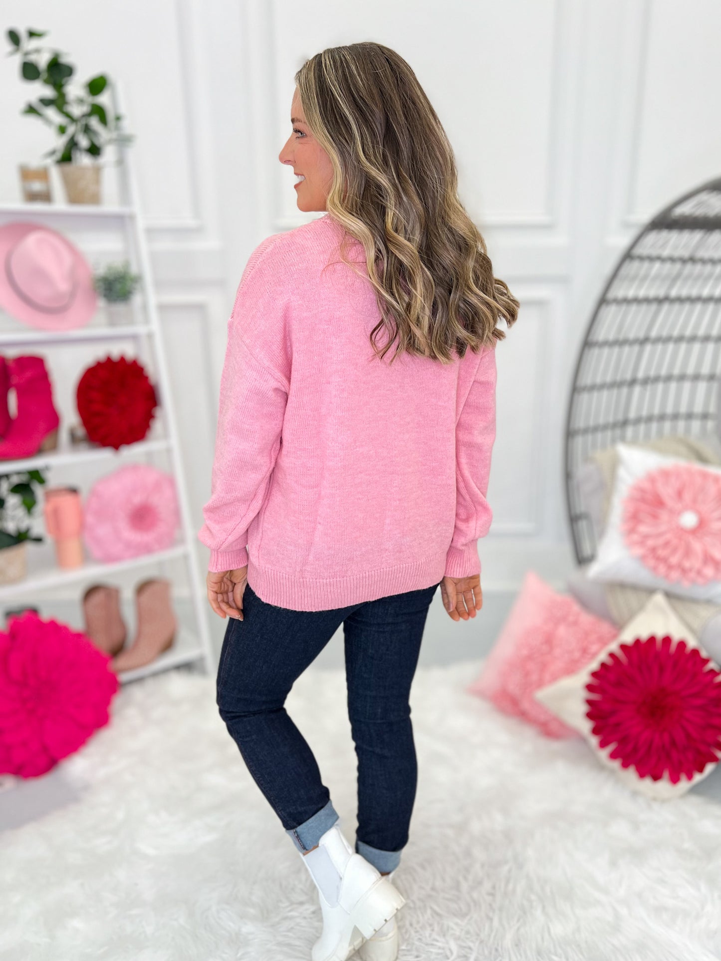 Howdy Lovey - Twisty Heart Shaped Soft Sweater