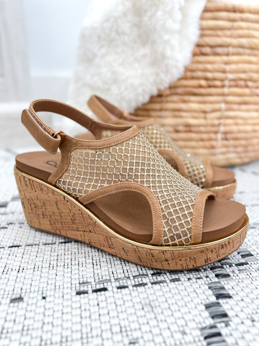 Corky's Carley Wedge - Caramel Mesh