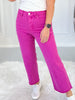 Pretty in Pink Wide Leg Cropped Jeans