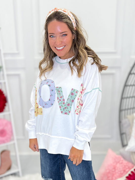 Big Time Love Embroidered Sweatshirt