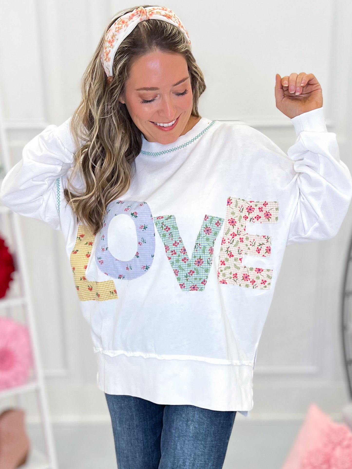 Big Time Love Embroidered Sweatshirt