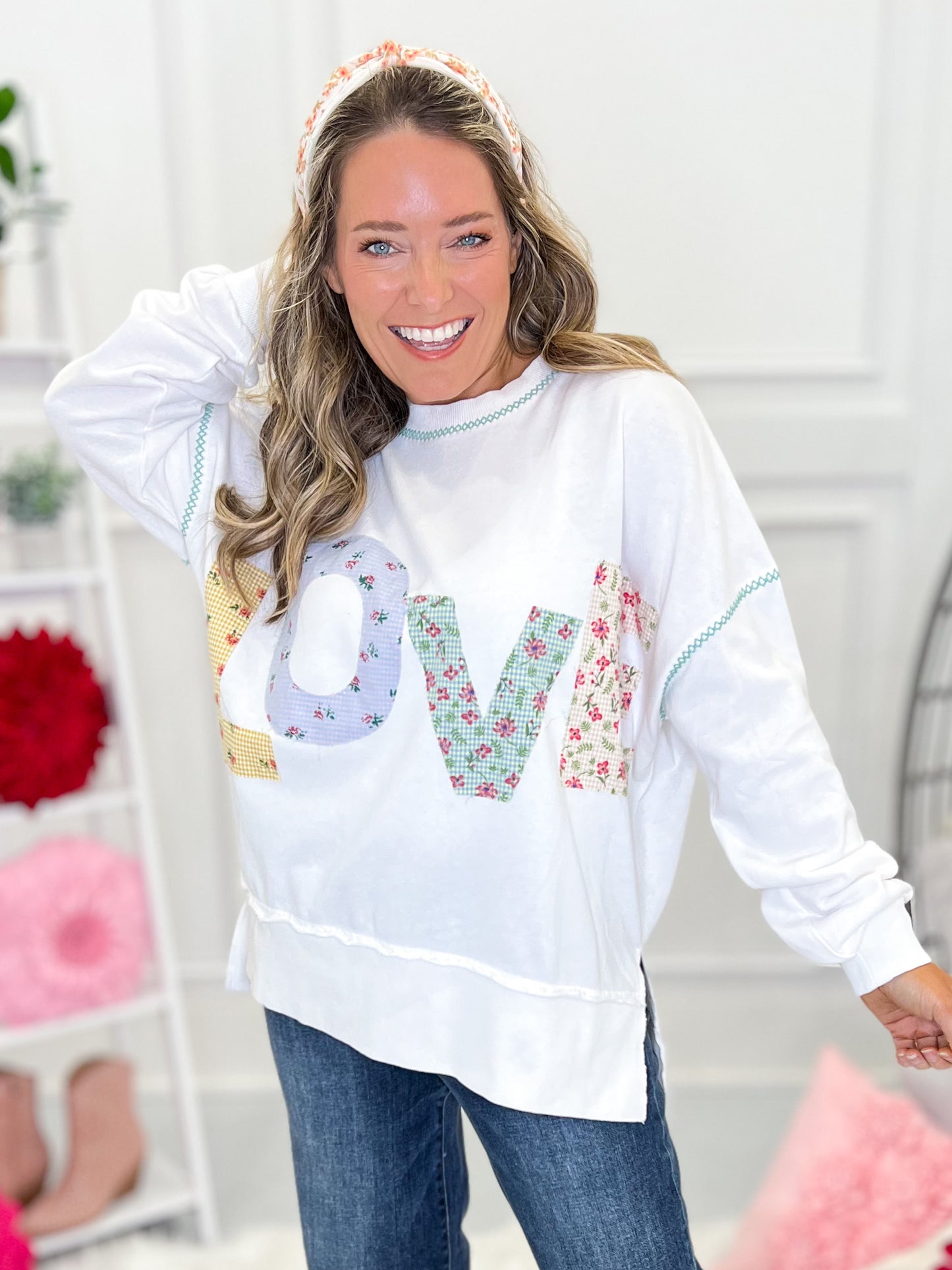 Big Time Love Embroidered Sweatshirt