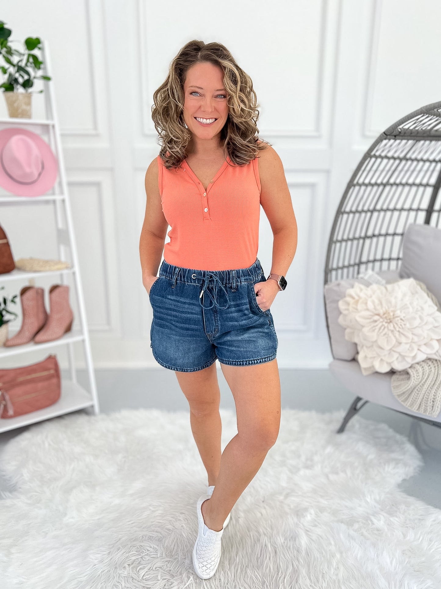 Ocean Air - Judy Blue Featherweight Shorts - Final Sale