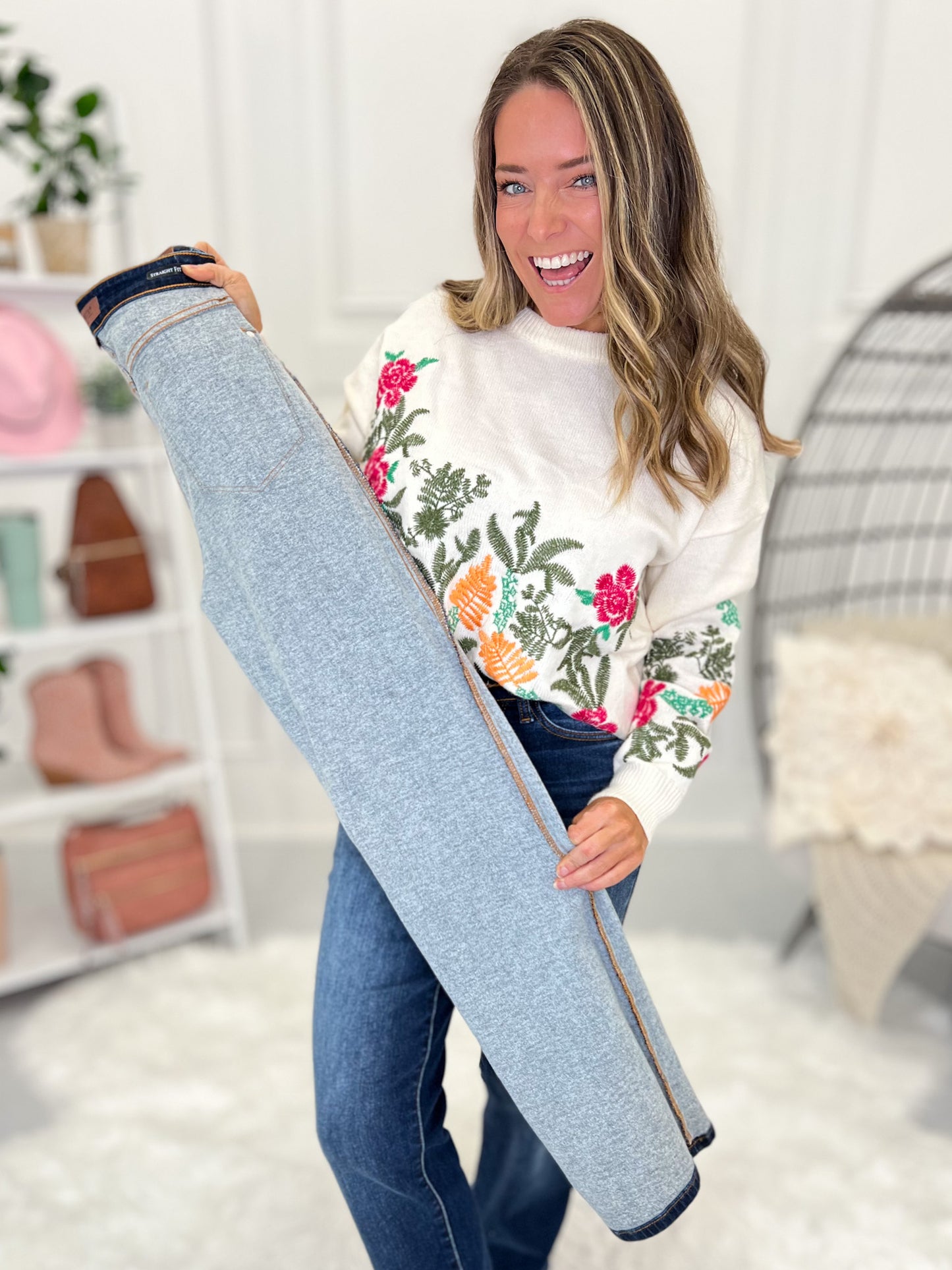 Warms My Heart - Judy Blue Vintage Thermal Straight Leg Jeans