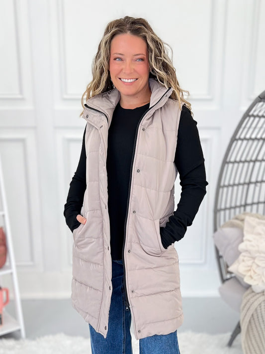 Harlow long Vest - Latte
