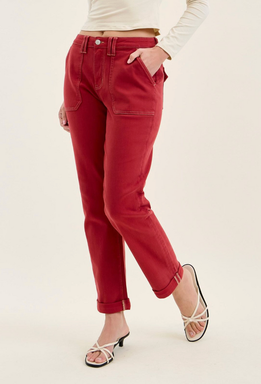 Red Eye Ready - Judy Blue Vintage Red Aurora Weekender Jean