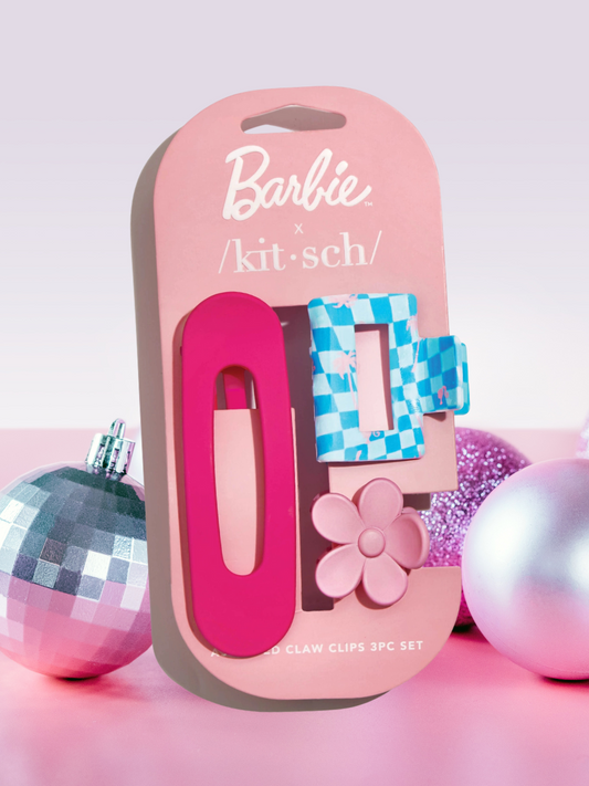 Three Piece Licensed Barbie + Kitsch Claw Clip Set