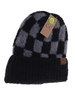 Boucle Checkered Pattern Beanie