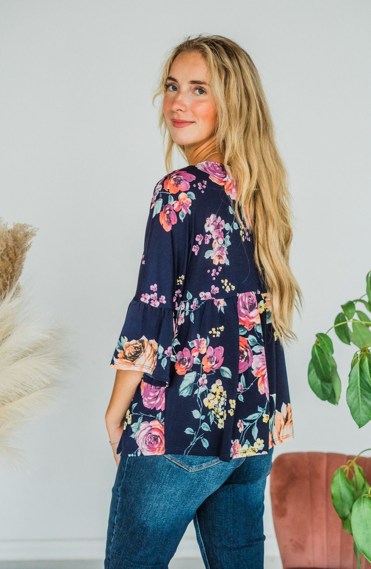 Baby Blues Floral Babydoll Top