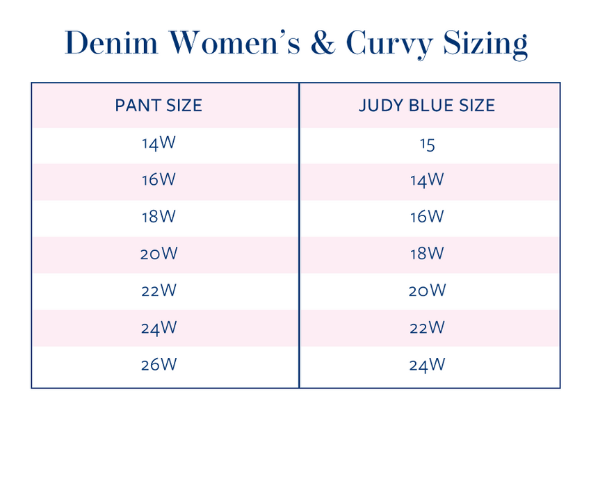 Denim Women's & Curvy Sizing
