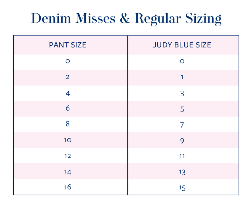 Denim Misses & Regular Sizing