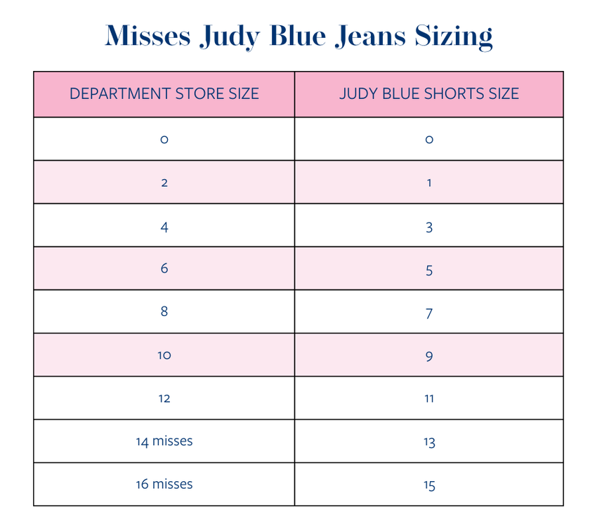 Denim Misses & Regular Sizing