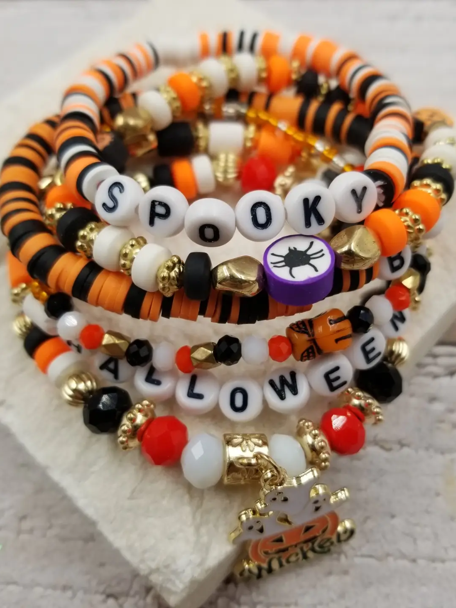 Halloween Clay Bracelets - Set of 6