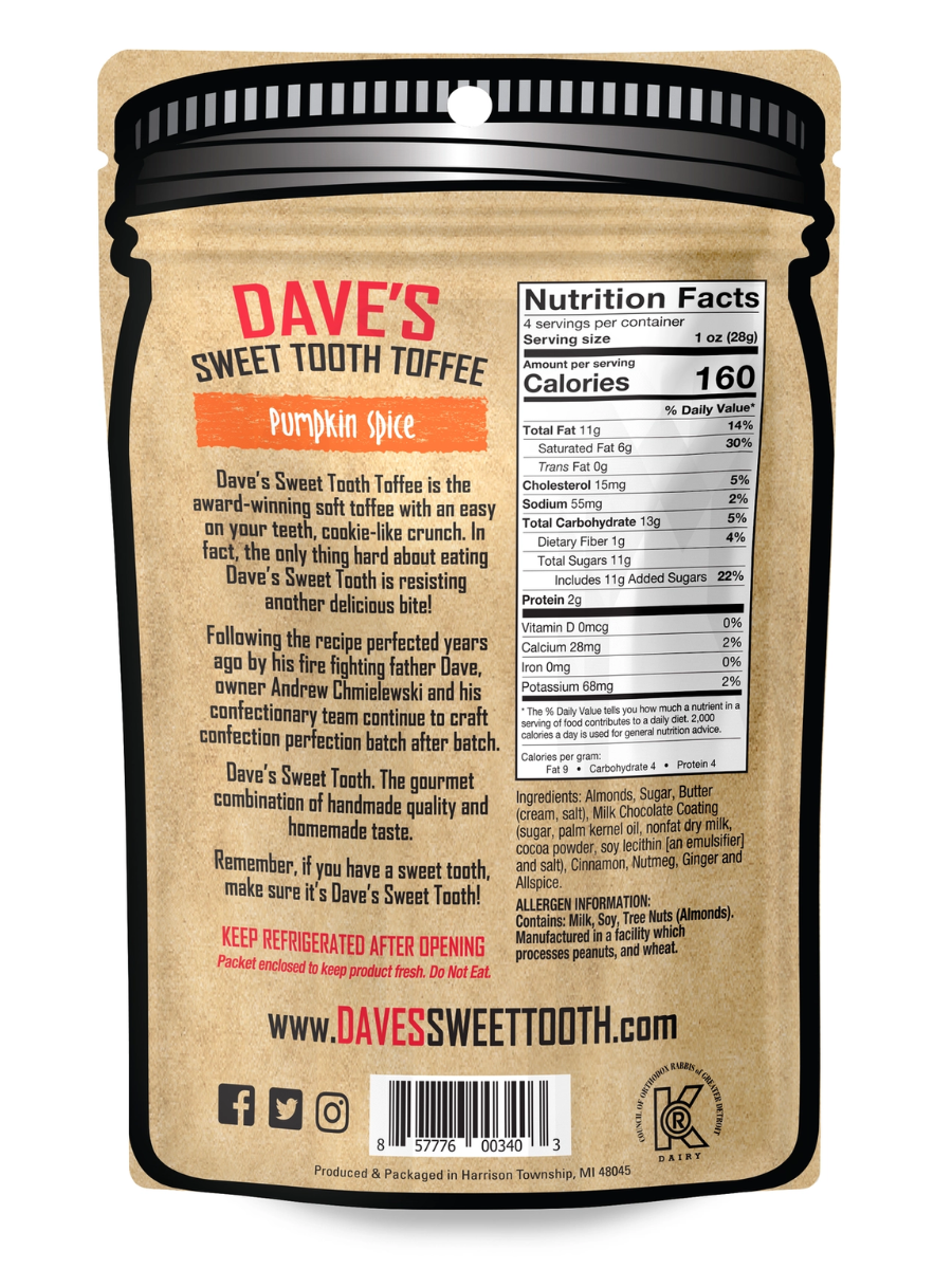 Dave's Sweet Tooth Toffee - Pumpkin Spice