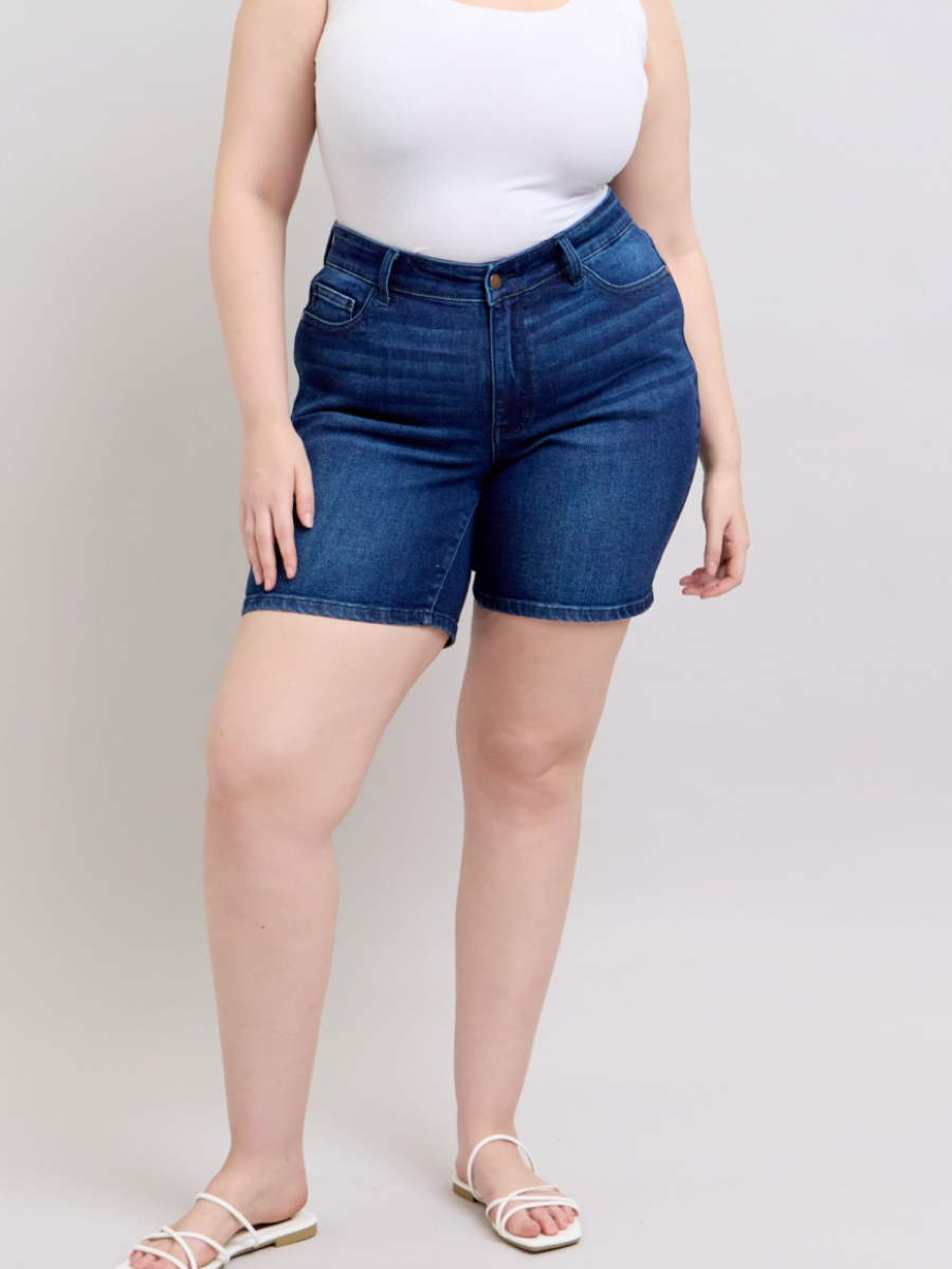 Vibe Catcher - Judy Blue V-front Bermuda Shorts