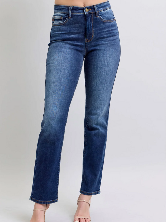 Warms My Heart - Judy Blue Vintage Thermal Straight Leg Jeans