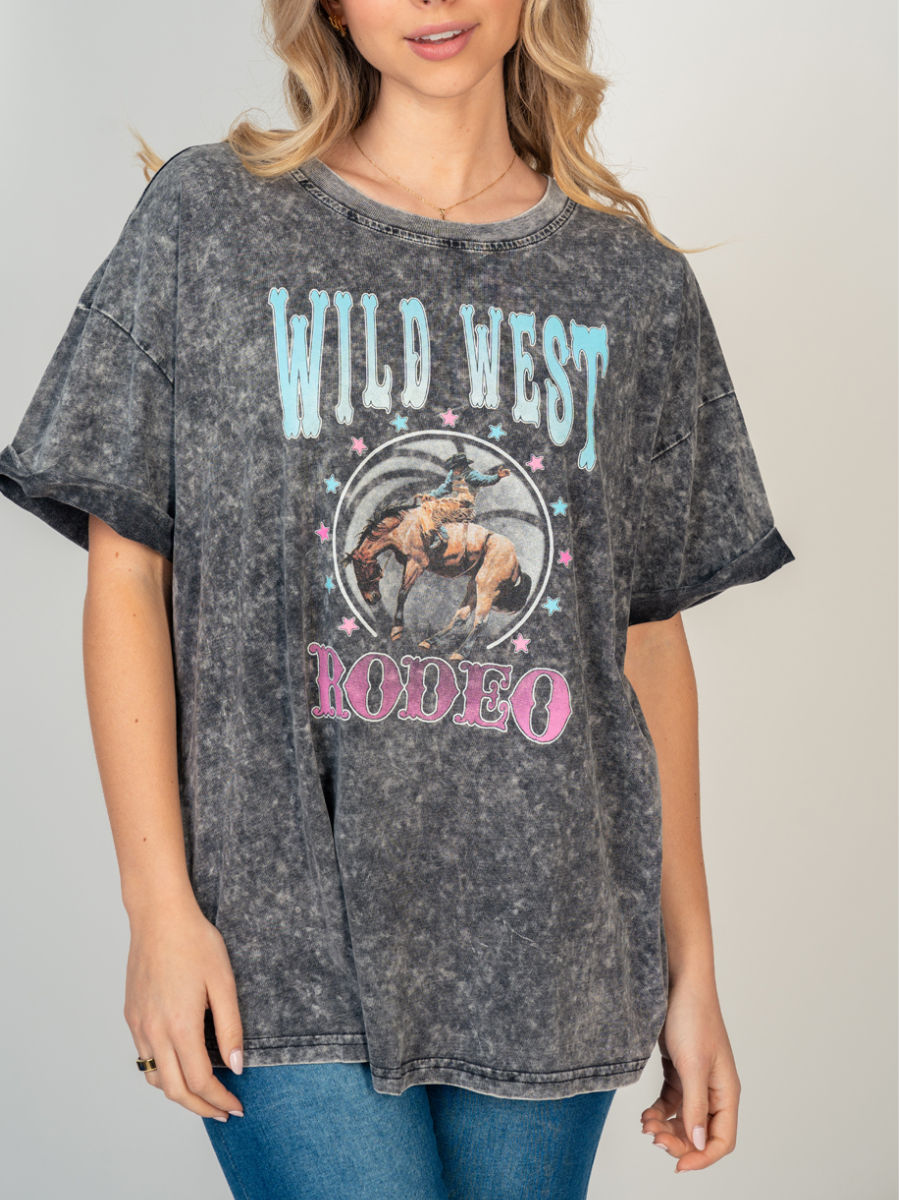 Wild West Rodeo Graphic Tee - Fina Sale