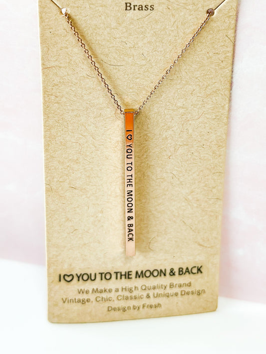 I Heart You to The Moon Pendant Necklace