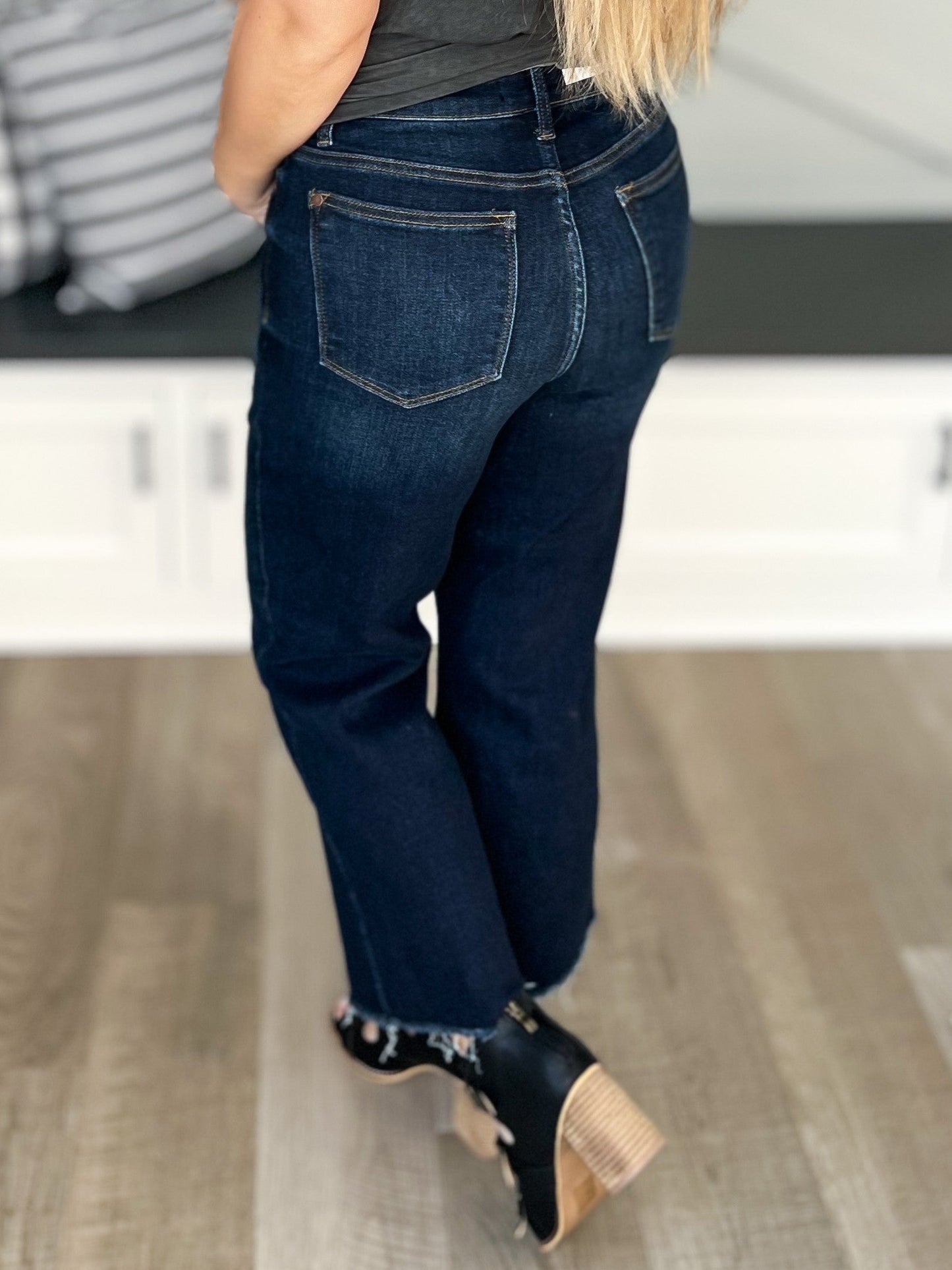 Coming In Hot  - Judy Blue Cropped Wide Leg Jeans