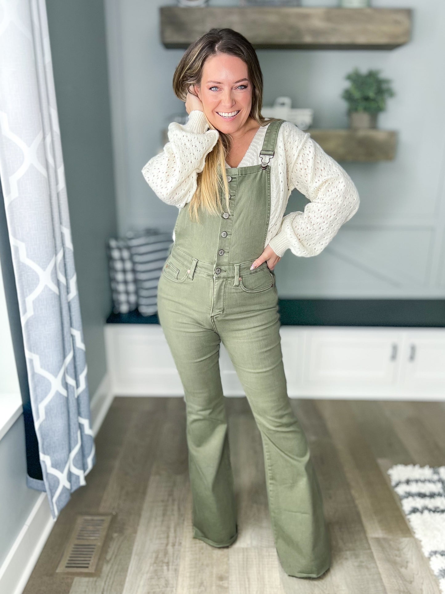 Olive to Feel Fab Judy Blue Tummy Control Overall