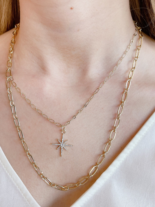 Polar Cuban Starburst Necklace