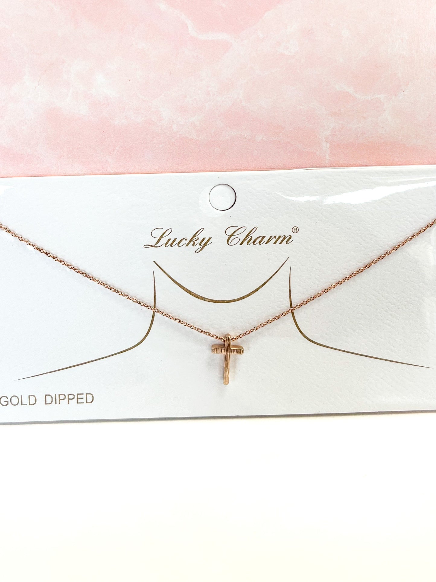 Gold Dipped Mini Cross Pendant Necklace
